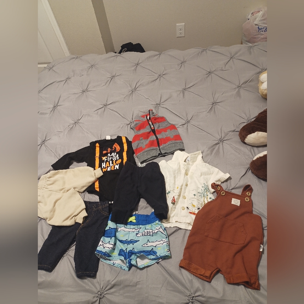 Kids Clothing Bundle with Halloween Shirt and Overalls